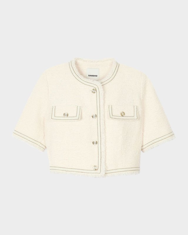 Ana Cropped Decorative Tweed Jacket